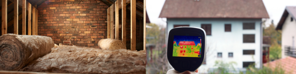 A photograph of retrofitting your home measures including insulation being installed